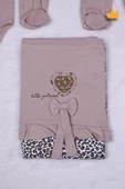 Babyhola Leopar Desen Kız Bebek Yenidoğan 8'li Tulum Seti 0-3 Ay Hediyelik Hastane Çıkışı 5016 - 7