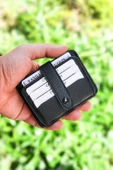 Unisex Vegan Deri Kartlık Minimal Çıt Çıtlı Model 9 Kart -1 Kimlik ve 1 Kâğıt Para Bölmeli - 1