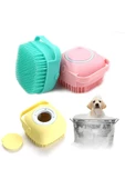 Şampuan Hazneli Kedi Ve Köpek Evcil Hayvan Yıkama Fırçası Silikon Evcil Hayvan Banyo Lifi 1 Adet thumbnail 1