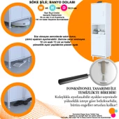 Modilayn SÖKE  ŞİLE 45 x 160 x 32,5 cm 3 Raflı 1 Kapaklı Kirli Çamaşır Bölmeli Banyo Dolabı thumbnail 5