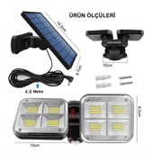 Alfalink Dış mekan için Solar Aydınlatma 120 LED, hareket sensörlü, IP65 su geçirmez,bahçe,şarjlı duvar lambası thumbnail 2