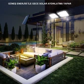 Alfalink Dış mekan için Solar Aydınlatma 120 LED, hareket sensörlü, IP65 su geçirmez,bahçe,şarjlı duvar lambası thumbnail 3