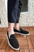 Terry Erkek Siyah Garantili Rahat Dikişli Esnek Hakiki Deri Detaylı Triko Loafer TERRY-7992 - 1