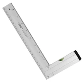 Alüminyum L Gönye Su Terazili Cetvel Kaynak Kaynakçı Marangoz Gönyesi 250 mm - 6