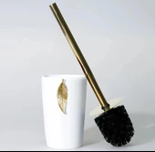 Selim Dekor Leaf Banyo Seti Beyaz-Altın thumbnail 3