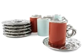Mikasa Moor Lalin Silver 3 Renkli Asorti Silver 6'lı Kahve Finc - 1