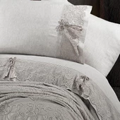 Nazik Home Rosella Nevresim Pike Set Çift Kişilik-Gri - 2