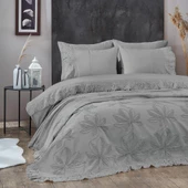 Nazik Home Manolya Nevresim Pike  Set-Gri - 1