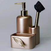 Selim Dekor Leaf Sıvılı Süngerlik Vizon-Altın thumbnail 1