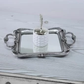 Selim Dekor Feryal Aynalı Tepsi Gümüş thumbnail 4