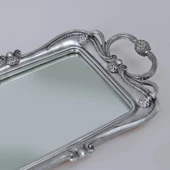 Selim Dekor Feryal Aynalı Tepsi Gümüş thumbnail 2