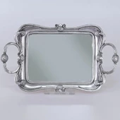 Selim Dekor Feryal Aynalı Tepsi Gümüş thumbnail 3