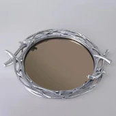 Selim Dekor Mavera  Aynalı Tepsi Gümüş thumbnail 1