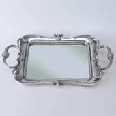 Selim Dekor Feryal Aynalı Tepsi Gümüş thumbnail 1