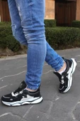 Runner Siyah Beyaz Ortopedik Günlük Garantili Yürüyüş Koşu Sneaker Spor Ayakkabı Runner-1987 - 2