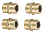 Hortum Eki, Sarı Düz 3/8 x 3/8 Nipel, Rekor 4 Adet - 2