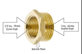 Sarı redüksiyon 1 x 1/2 Nipel, Rekor 1 Adet - 1