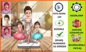Anne Ve Kızları Karikatür Biblo,Sevgiliye Hediye,Doğum Günü Hedi thumbnail 1