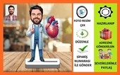 Kalp Cerrahı Karikatür Biblo,Sevgiliye Hediye,Doğum Günü Hediyesi thumbnail 1