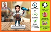 Kuaför Karikatür Biblo,Sevgiliye Hediye,Doğum Günü Hediyesi thumbnail 1