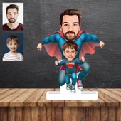 Babam ve Oğlu Karikatür Figürü,Sevgiliye Hediye,Doğum Günü Hediyesi - 1