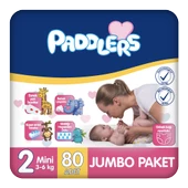 Paddlers Bebek Bezi 2 Numara Mini 80 Adet (3-6 Kg) Jumbo Paket - 1