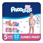 Paddlers Bebek Bezi 5 Numara Junior 52 Adet (11-18 Kg) Jumbo Paket thumbnail 1