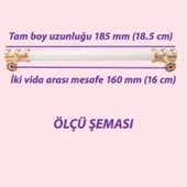 Sarmaşık Kulp Beyaz Altın Gold 160 mm Kulp Mobilya Mutfak Dolabı Çekmece Dolap Kapak Kulpu Kulbu Metal Kulpları - 2