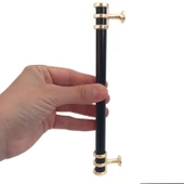 Sarmaşık Kulp Siyah Altın Gold 160 mm Kulp Mobilya Mutfak Dolabı Çekmece Dolap Kapak Kulpu Kulbu Metal Kulpları thumbnail 3