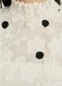 Kırçıllı puantiyeli bluz - Beyaz renk - 3
