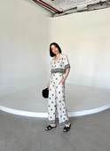 Sulu Desen Astarlı Keten Takım - 2