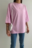 Oversize tişört - pembe renk - 1