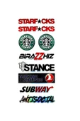 Starf CKS - StarFucks Coffee - Stance - Subway -Turkısh Hepsi bi Arada Hologramlı Çoklu Sticker - 4
