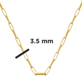Ataç 14 Ayar Altın Zincir Kolye (3,5 mm Enli) 45 cm. - 4