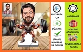 Halterci Karikatür Biblo,Sevgiliye Hediye,Doğum Günü Hediyesi thumbnail 1