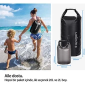 Spigen Aqua Shield WaterProof iPX6 Sertifikalı Su Geçirmez 2in1 Sırt Çantası 20L + 2L A630 Black - AMP04534 - 5