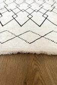 Beyaz İskandinav Yıkanabilir Kaymaz Bambu Halı Pamuk Kilim Salon Halısı ve Yolluk - 4