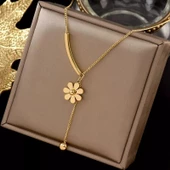 Papatya Gold Çelik Kolye Sns202875 - 3