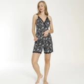 Confeo 840.335 Kadın Yazlık İp Askılı Dantelli Şortlu Pijama Takım - 1