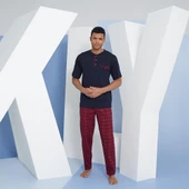 Kly 2118 Erkek Midi Yaka Şortlu Takım - 4