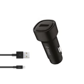 Ttec 1x USB Girişli 120CM İphone Lightning Şarj Kablolu Araç Şarj Cihazı, 12/24V Çakmaklık Girişli Akım Korumalı - 1