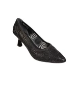 YAZKIŞ Kadın Siyah Platin Tül Kumaş Üzeri Taşlı 6cm Kadeh Topuk Düğün Nişan abiye Ayakkabı thumbnail 3