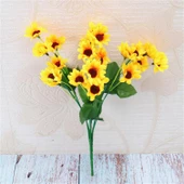 Nettenevime Sarı Papatya Yapay Çiçek 30 cm 6 Dal 24 Kafa thumbnail 6