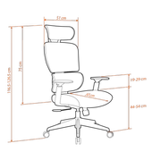 Unique Yönetici ve Ofis Koltuğu-Krem 68,5x116,5-126,5x68 cm (GxYxD) - 7