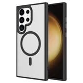 Samsung Galaxy S24 Ultra Kılıf Sert PC Arka Yüzey Wireless Şarj Özellikli Flet Magsafe Kapak thumbnail 2