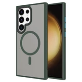 Samsung Galaxy S24 Ultra Kılıf Sert PC Arka Yüzey Wireless Şarj Özellikli Flet Magsafe Kapak thumbnail 7