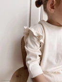 Naturaborn GOTS Organik Sertifikalı Kız Bebek Fırfırlı Tayt&Body Takım - 10