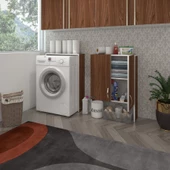 Kenzlife çamaşır makinesi dolabı veronika cvz 180*066*20 banyo çift kapaklı arkalıksız - 2