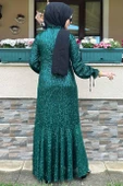 Pırıl Zümrüt Yeşili Elbise - 8