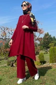 Işıl Pantolonlu Triko Takım Bordo - 2